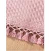 imageSOLY HUX Toddler Girls Fringe Trim Halter Top Sleeveless Summer Boho Crop Cami TopsSolid Pink