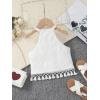 imageSOLY HUX Toddler Girls Fringe Trim Halter Top Sleeveless Summer Boho Crop Cami TopsSolid White