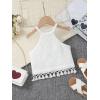 imageSOLY HUX Toddler Girls Fringe Trim Halter Top Sleeveless Summer Boho Crop Cami TopsSolid White