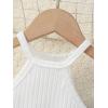 imageSOLY HUX Toddler Girls Fringe Trim Halter Top Sleeveless Summer Boho Crop Cami TopsSolid White
