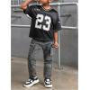 imageSOLY HUX Toddler Girls Graphic TShirts Short Sleeve V Neck Tee Shirts Jersey Tops Y2k StreetwearBlack Letter