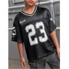 imageSOLY HUX Toddler Girls Graphic TShirts Short Sleeve V Neck Tee Shirts Jersey Tops Y2k StreetwearBlack Letter