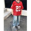imageSOLY HUX Toddler Girls Graphic TShirts Short Sleeve V Neck Tee Shirts Jersey Tops Y2k StreetwearRed Letter