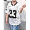 imageSOLY HUX Toddler Girls Graphic TShirts Short Sleeve V Neck Tee Shirts Jersey Tops Y2k StreetwearWhite Letter