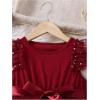imageSOLY HUX Toddler Girls Mesh Birthday Dress Ruffle Sleeve Long Dress Belted A Line Flared Party Tutu DressesRed Star