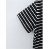 imageSOLY HUX Toddler Girls Striped Print Short Sleeve Tee Shirts Heart Crewneck Cute Summer TopsBlack Striped