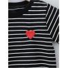 imageSOLY HUX Toddler Girls Striped Print Short Sleeve Tee Shirts Heart Crewneck Cute Summer TopsBlack Striped