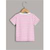 imageSOLY HUX Toddler Girls Striped Print Short Sleeve Tee Shirts Heart Crewneck Cute Summer TopsPink Striped
