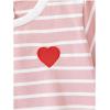 imageSOLY HUX Toddler Girls Striped Print Short Sleeve Tee Shirts Heart Crewneck Cute Summer TopsPink and White