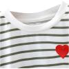 imageSOLY HUX Toddler Girls Striped Print Short Sleeve Tee Shirts Heart Crewneck Cute Summer TopsWhite and Green