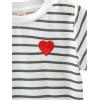 imageSOLY HUX Toddler Girls Striped Print Short Sleeve Tee Shirts Heart Crewneck Cute Summer TopsWhite and Green