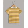 imageSOLY HUX Toddler Girls Striped Print Short Sleeve Tee Shirts Heart Crewneck Cute Summer TopsYellow Striped