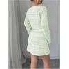 imageSOLY HUX Womens 2 Piece Outfits Plaid Long Sleeve Button Down Cropped Jacket and Sleeveless Mini Dress SetsGreen Plaid
