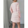 imageSOLY HUX Womens 2 Piece Outfits Plaid Long Sleeve Button Down Cropped Jacket and Sleeveless Mini Dress SetsPink Plaid