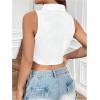 imageSOLY HUX Womens Button Down Sleeveless Crop Shirts Summer Tank Top Cropped Blouse with Matching TieWhite and Black