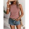 imageSOLY HUX Womens Casual Striped Tank Top Sleeveless Crew Neck Halter Ribbed Summer TopsDusty Pink Striped