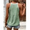 imageSOLY HUX Womens Casual Striped Tank Top Sleeveless Crew Neck Halter Ribbed Summer TopsGreen Striped