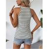 imageSOLY HUX Womens Casual Striped Tank Top Sleeveless Crew Neck Halter Ribbed Summer TopsMulti Striped