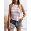 imageSOLY HUX Womens Casual Striped Tank Top Sleeveless Crew Neck Halter Ribbed Summer TopsMulticoloured Striped