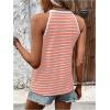 imageSOLY HUX Womens Casual Striped Tank Top Sleeveless Crew Neck Halter Ribbed Summer TopsPink and White Striped