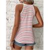 imageSOLY HUX Womens Casual Striped Tank Top Sleeveless Crew Neck Halter Ribbed Summer TopsStriped Multicoloured