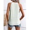 imageSOLY HUX Womens Casual Striped Tank Top Sleeveless Crew Neck Halter Ribbed Summer TopsWhite Striped