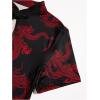 imageSOLY HUX Womens Chinese Cheongsam Short Sleeve Dragon Print Dress Mini Bodycon Evening DressesBlack and Red