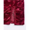imageSOLY HUX Womens Chinese Cheongsam Short Sleeve Dragon Print Dress Mini Bodycon Evening DressesBurgundy Floral