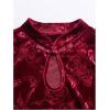 imageSOLY HUX Womens Chinese Cheongsam Short Sleeve Dragon Print Dress Mini Bodycon Evening DressesBurgundy Floral