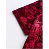 imageSOLY HUX Womens Chinese Cheongsam Short Sleeve Dragon Print Dress Mini Bodycon Evening DressesBurgundy Floral