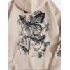 imageSOLY HUX Womens Graphic Hoodies Butterfly Print Long Sleeve Drawstring Pocket Sweatshirt Pullover TopsApricot Graphic