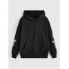 imageSOLY HUX Womens Graphic Hoodies Butterfly Print Long Sleeve Drawstring Pocket Sweatshirt Pullover TopsBlack Graphic Print