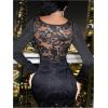 imageSOLY HUX Womens Lace Sheer Bodycon Mini Dresses Long Sleeve Sexy Club Night Out Party DressPure Black