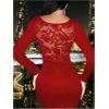 imageSOLY HUX Womens Lace Sheer Bodycon Mini Dresses Long Sleeve Sexy Club Night Out Party DressPure Red
