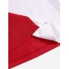 imageSOLY HUX Womens Letter Graphic Print Color Block V Neck Sleeveless Bodycon Mini DressRed White