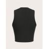imageSOLY HUX Womens Letter Graphic Tank Top Notched V Neck Sleeveless Summer Crop Tops StreetwearDark Grey Motorcycle