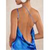 imageSOLY HUX Womens Mini Dress Tie Dye One Shoulder Sleeveless Backless Draped Summer DressesBlue Tie Dye