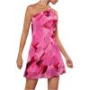 imageSOLY HUX Womens Mini Dress Tie Dye One Shoulder Sleeveless Backless Draped Summer DressesPink Tie Dye