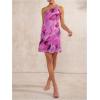 imageSOLY HUX Womens Mini Dress Tie Dye One Shoulder Sleeveless Backless Draped Summer DressesViolet Purple Tie Dye