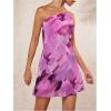 imageSOLY HUX Womens Mini Dress Tie Dye One Shoulder Sleeveless Backless Draped Summer DressesViolet Purple Tie Dye