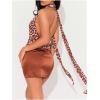 imageSOLY HUX Womens Sexy Deep V Neck Halter Tops Y2K Cowl Neck Backless Chiffon Summer Crop Top for Going Out ClubwearMulti Leopard