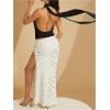 imageSOLY HUX Womens Sexy Deep V Neck Halter Tops Y2K Cowl Neck Backless Chiffon Summer Crop Top for Going Out ClubwearPure Black