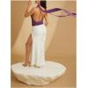 imageSOLY HUX Womens Sexy Deep V Neck Halter Tops Y2K Cowl Neck Backless Chiffon Summer Crop Top for Going Out ClubwearPure Purple