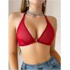 imageSOLY HUX Womens Sheer Mesh Front Closure Bra Deep V Neck Wireless Push Up Lingerie BralettesPure Burgundy