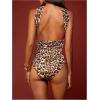 imageSOLY HUX Womens Sleeveless Halter Bodysuit Open Back Body Suits Sexy Party Slim Fit Backless TopsBrown Leopard
