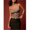 imageSOLY HUX Womens Sleeveless Halter Bodysuit Open Back Body Suits Sexy Party Slim Fit Backless TopsBrown Leopard