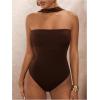 imageSOLY HUX Womens Sleeveless Halter Bodysuit Open Back Body Suits Sexy Party Slim Fit Backless TopsPure Brown