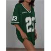 imageSOLY HUX Womens Summer Dresses V Neck Short Sleeve Jersey TShirt Dress Loose Mini DressDark Green