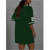 imageSOLY HUX Womens Summer Dresses V Neck Short Sleeve Jersey TShirt Dress Loose Mini DressDark Green