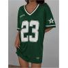imageSOLY HUX Womens Summer Dresses V Neck Short Sleeve Jersey TShirt Dress Loose Mini DressDark Green